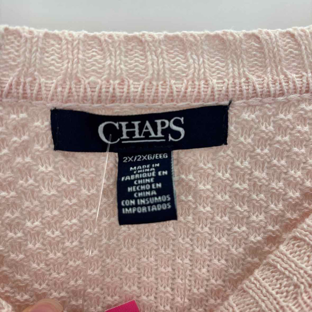 Size 2X CHAPS Pale Pink Knit Sweater