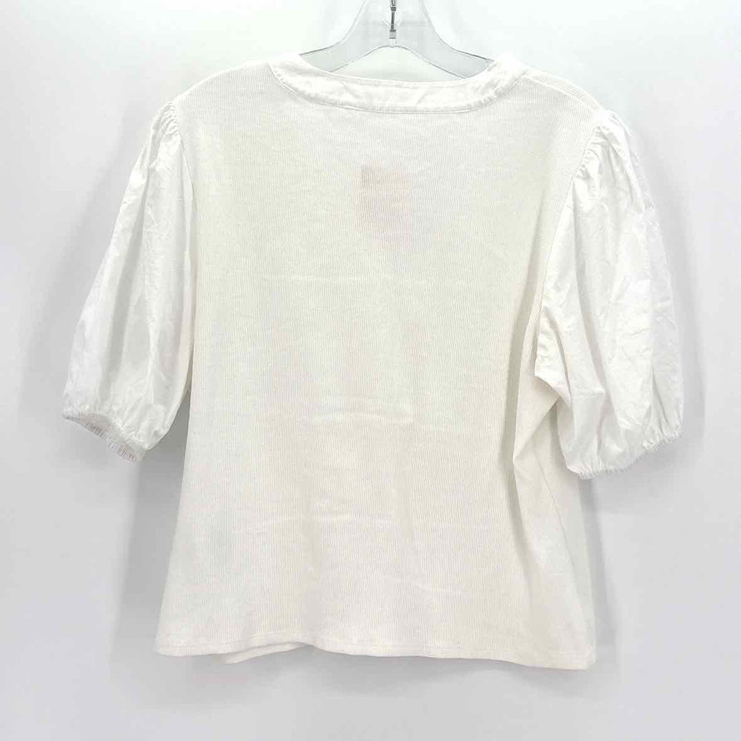 Size L AVEC LES FILLES White Cotton Shirt