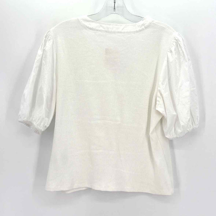 Size L AVEC LES FILLES White Cotton Shirt