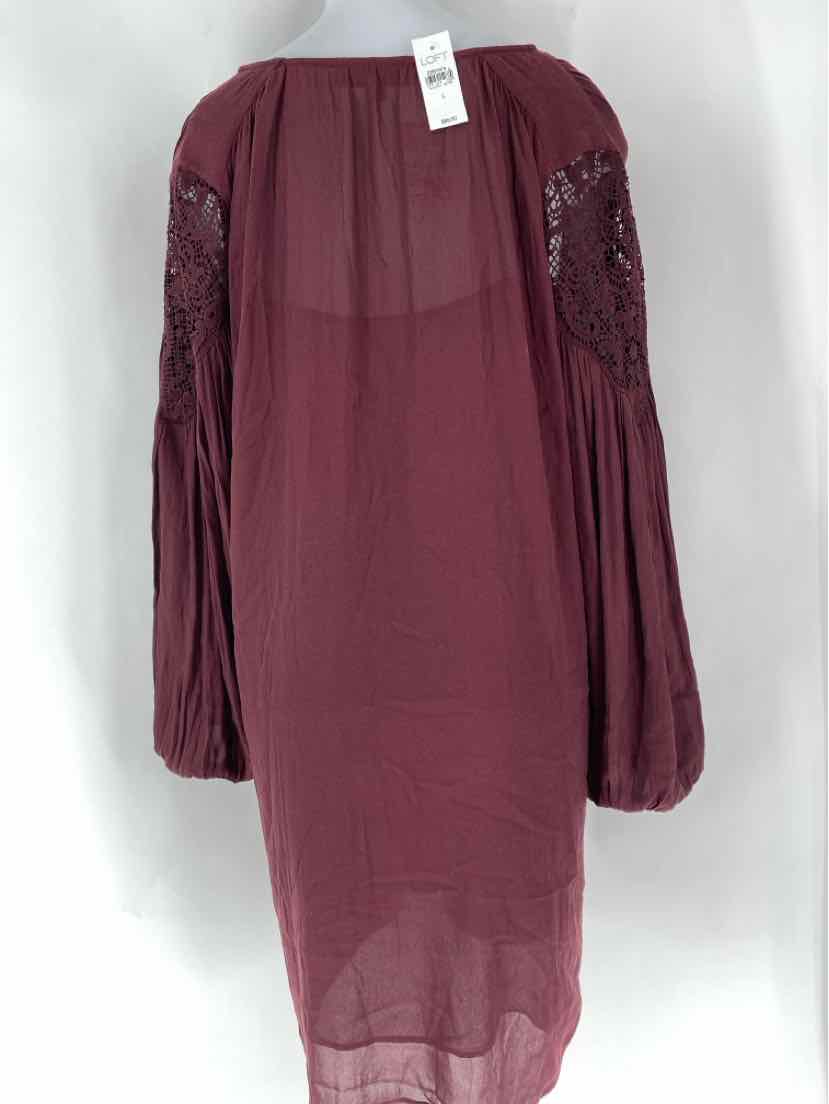 Size L Ann Taylor Burgundy Dress