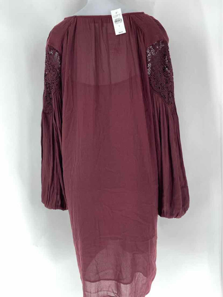 Size L Ann Taylor Burgundy Dress