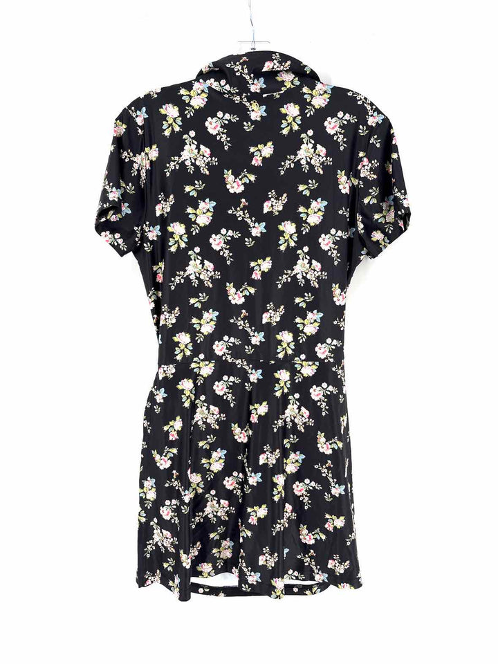 Size L Black Print Dress