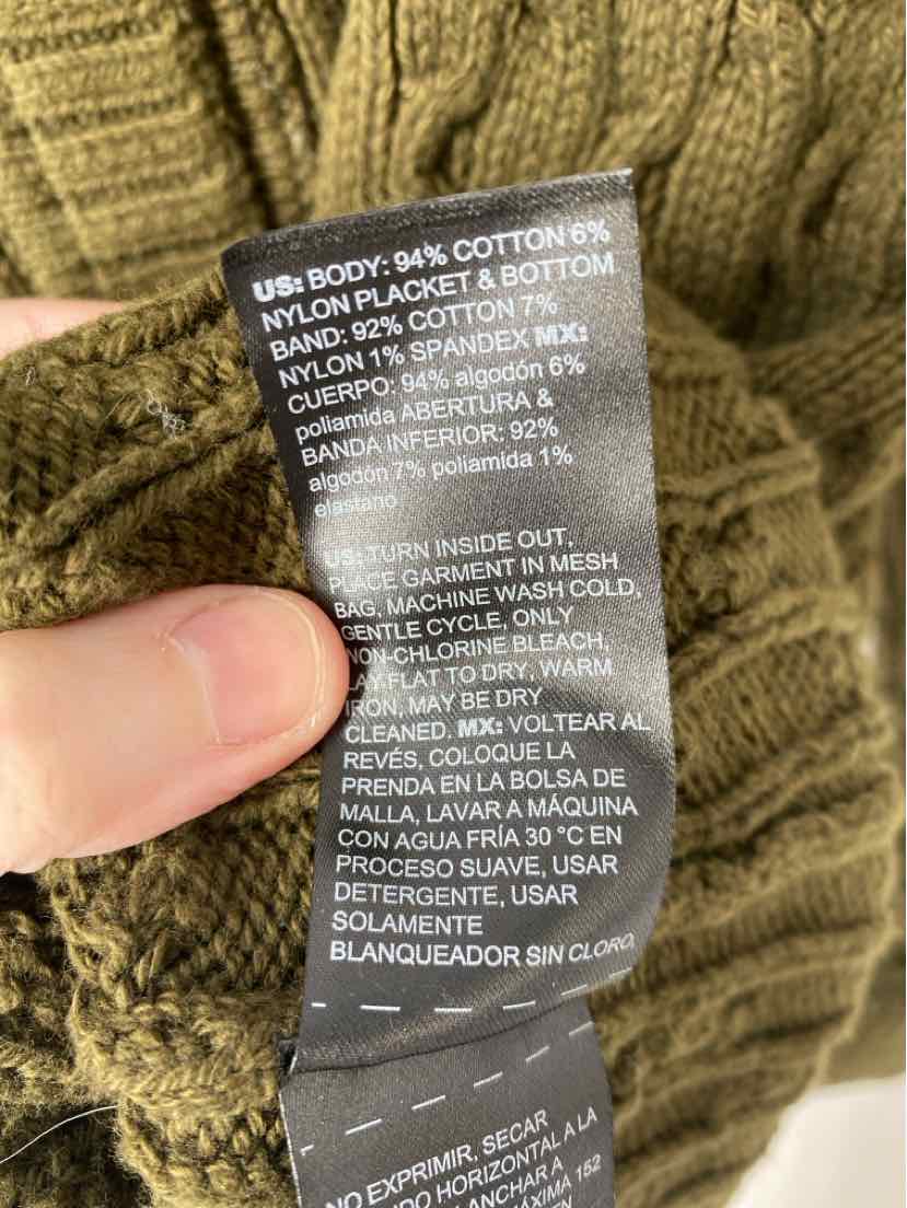 Size M White House Black Market Olive Knit Cardigan
