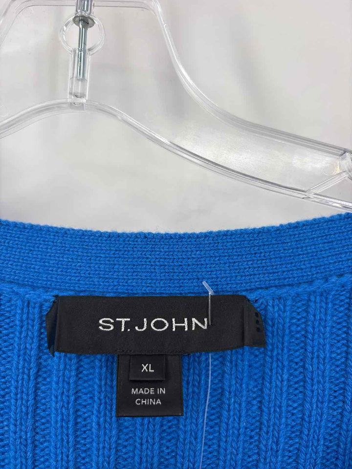 Size XL ST JOHN Teal Knit Cardigan