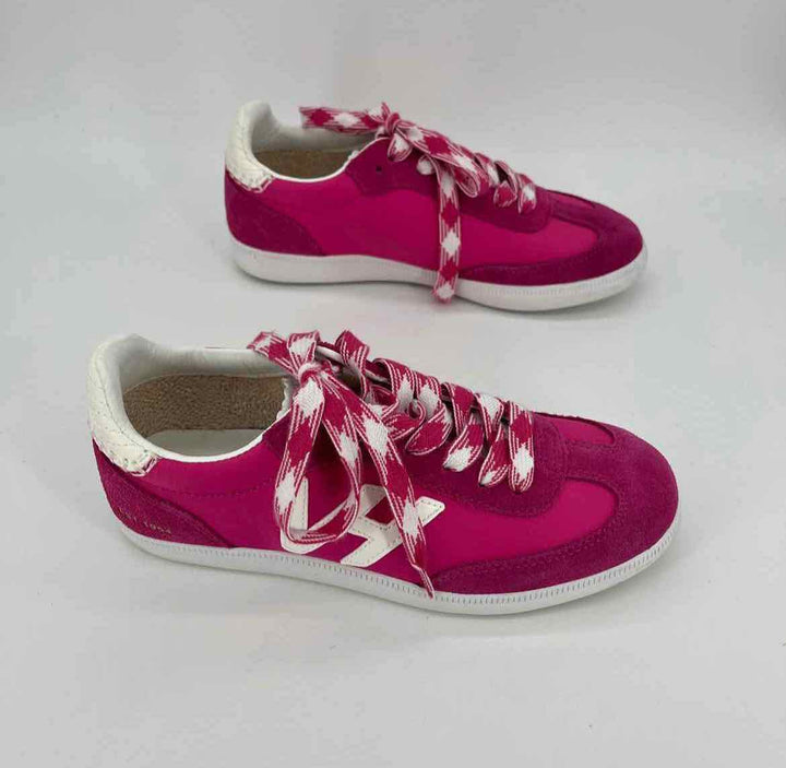 Shoe Size 6.5 VINTAGE HAVANA Hot Pink Nylon Suede Sneakers