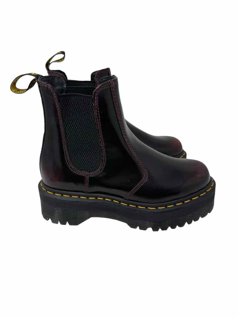 Shoe Size 37 DOC MARTENS Burgundy Leather Boots