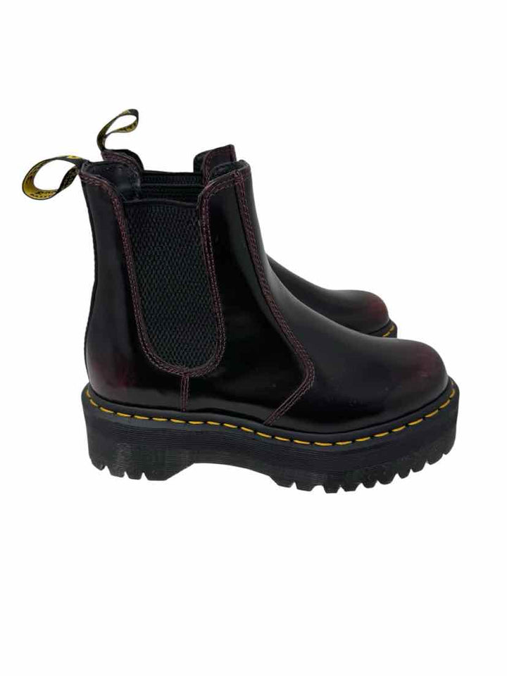 Shoe Size 37 DOC MARTENS Burgundy Leather Boots