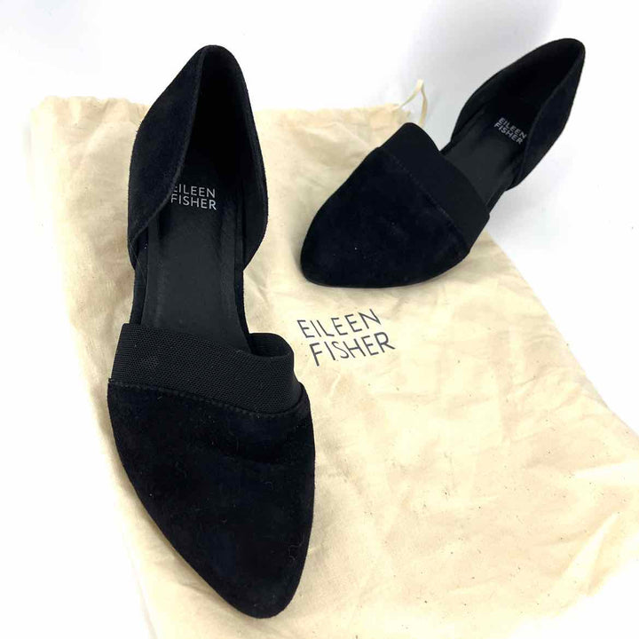 Shoe Size 7 Eileen Fisher Black Suede Pumps