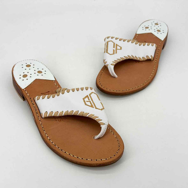 Shoe Size 6 Jack Rogers White Leather Sandals
