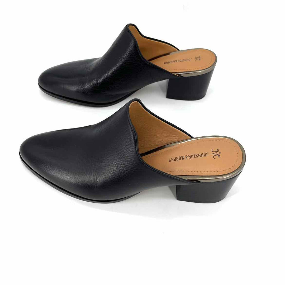 Shoe Size 8.5 JOHNSTON & MURPHY Black Leather Mules