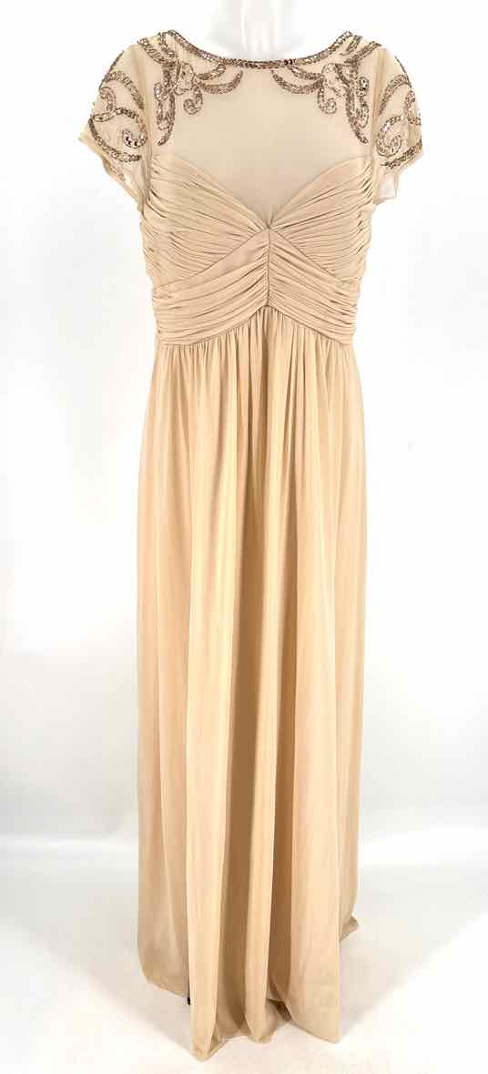 Size 14 Champagne Chiffon Dress