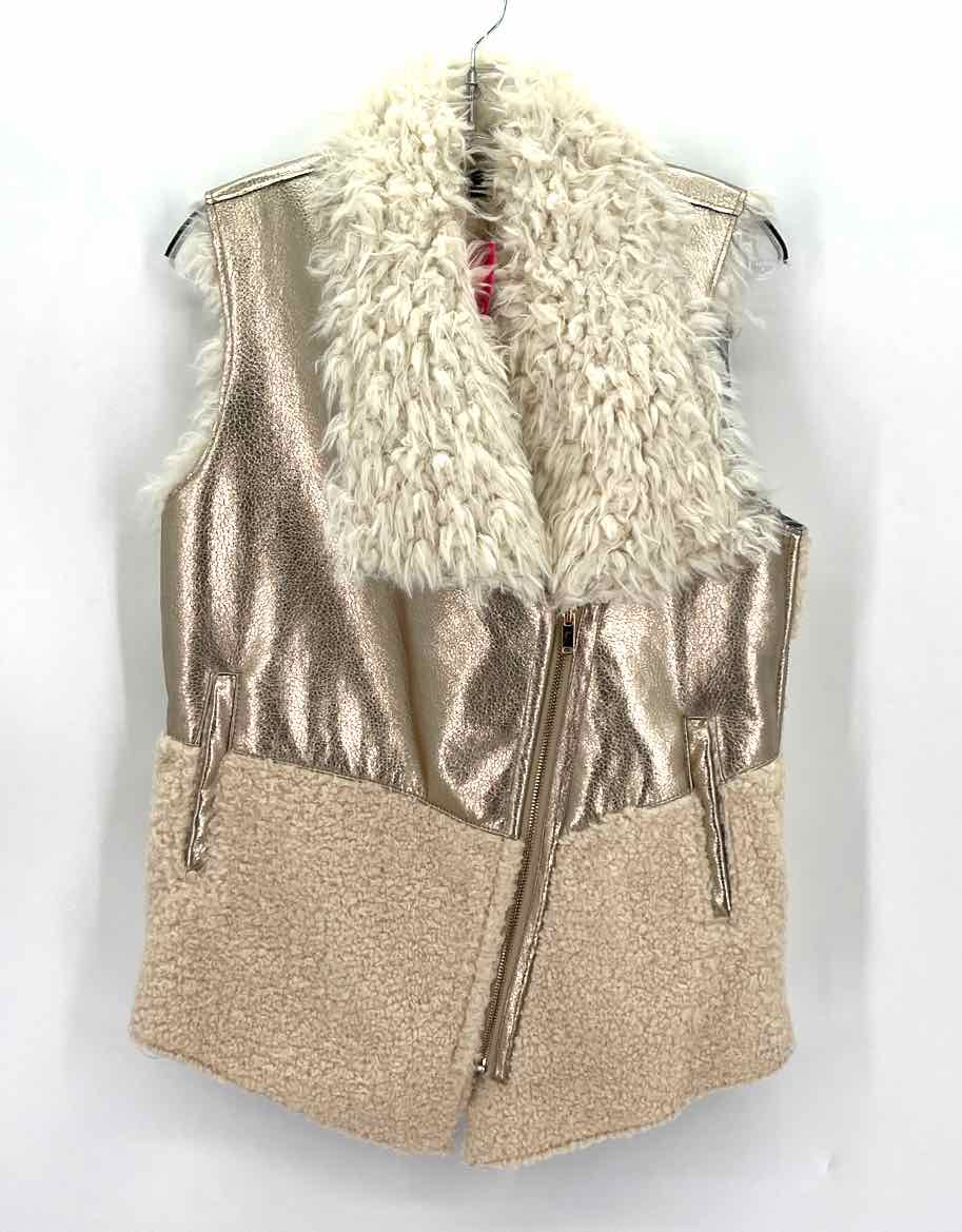 Size S Cream Fleece Faux Fur Vest