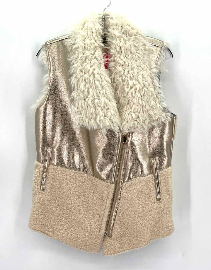 Size S Cream Fleece Faux Fur Vest
