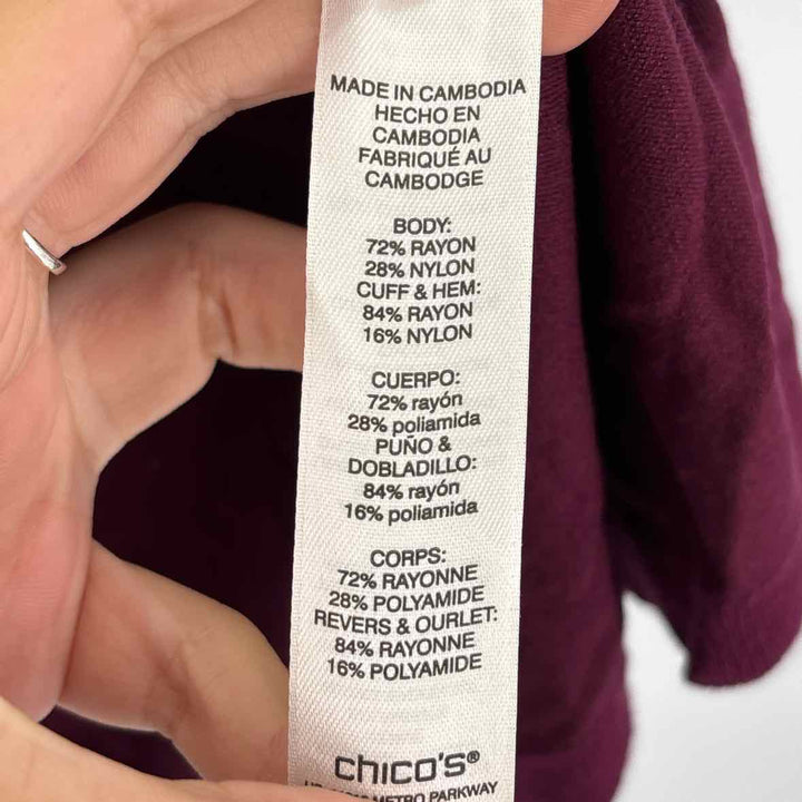 Size XL Chico's Plum Sweater