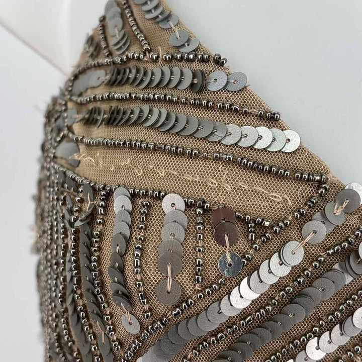 Size 4 Adrianna Papell Taupe Sequined PROM