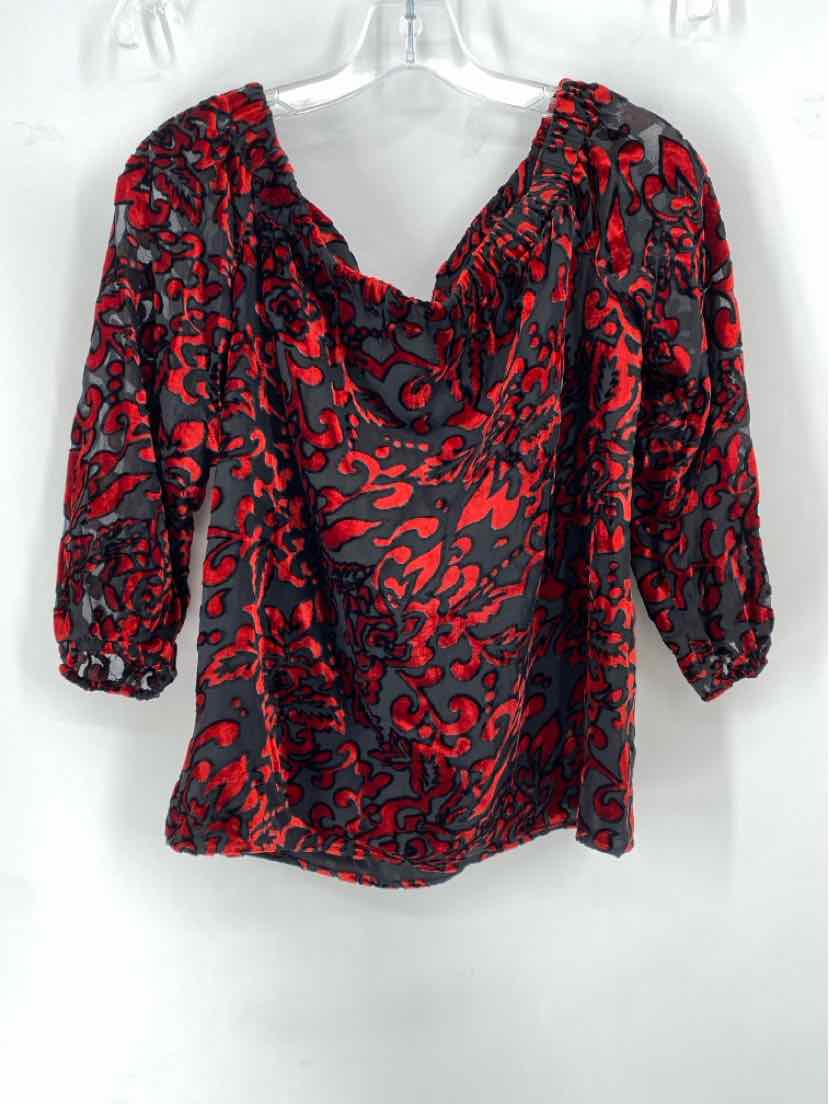 Size S Chico's Red Print Shirt