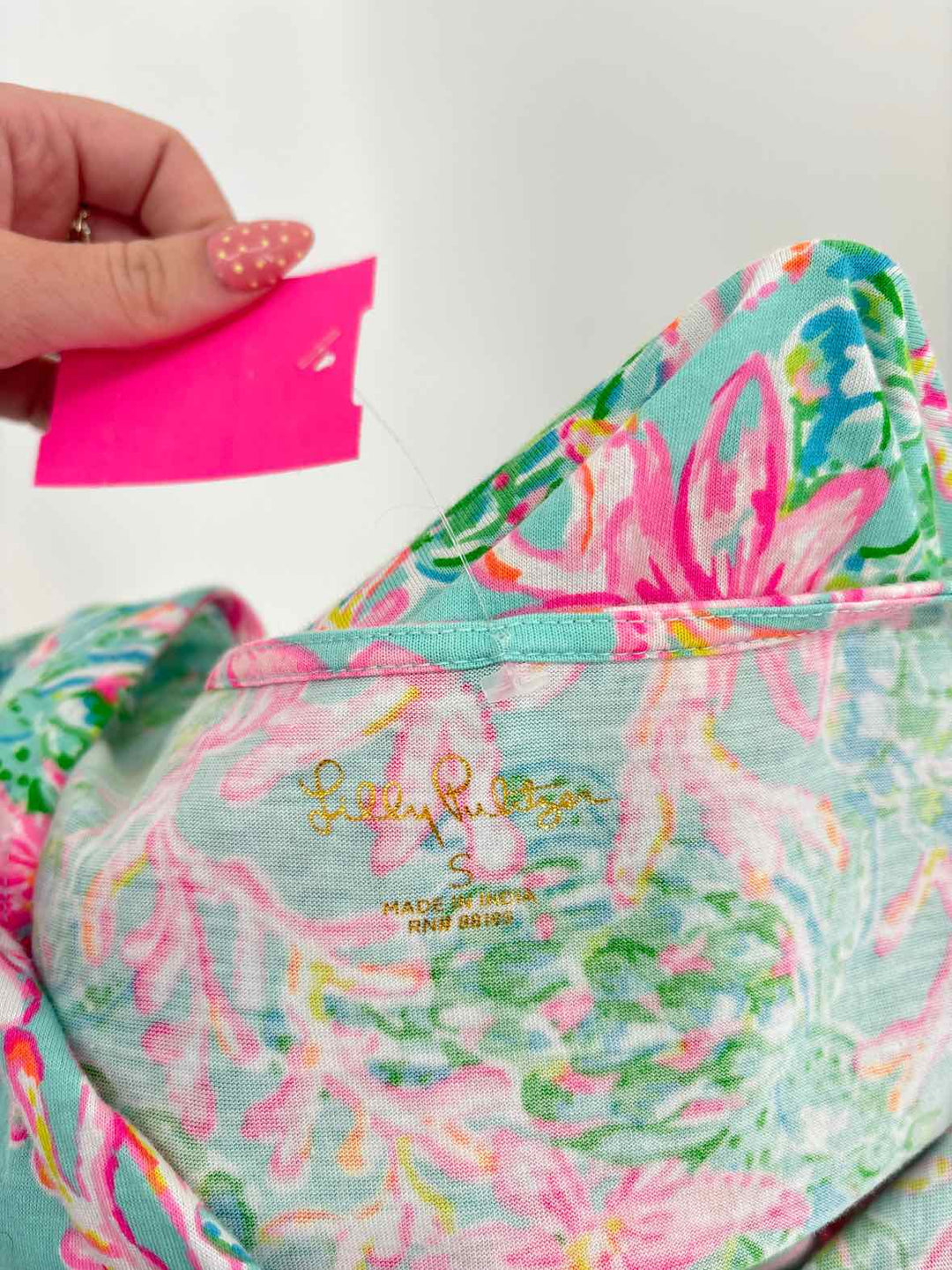 Size S Lilly Pulitzer Green Print Shirt