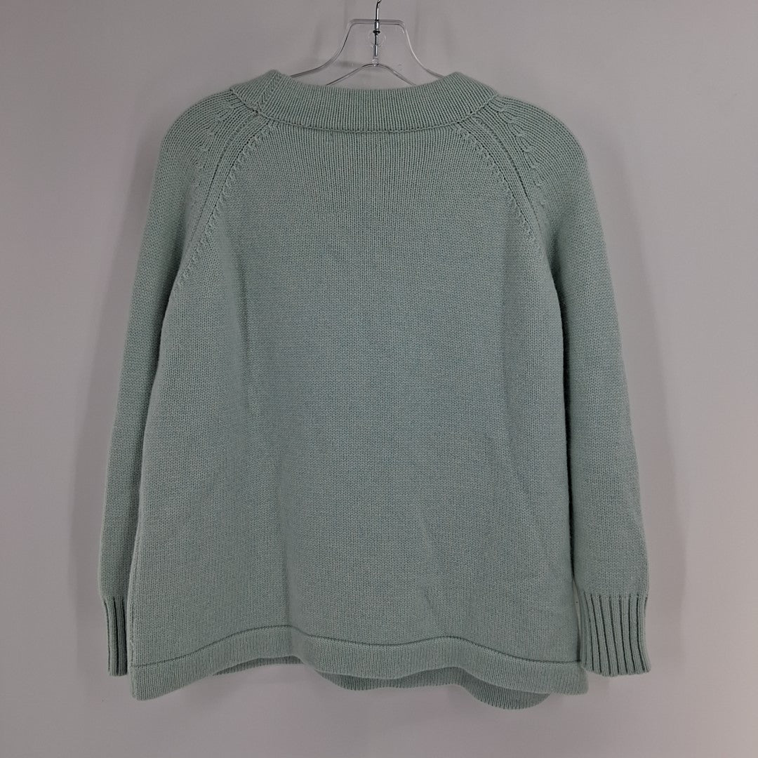 Size L ANN MASHBURN MINT Cashmere Sweater