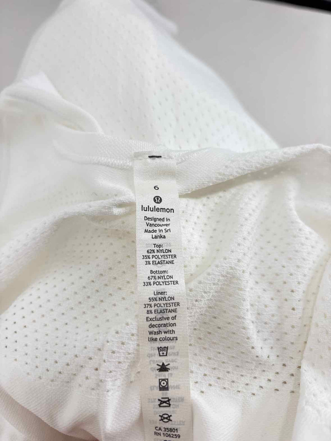 Size 6 Lululemon White Dress