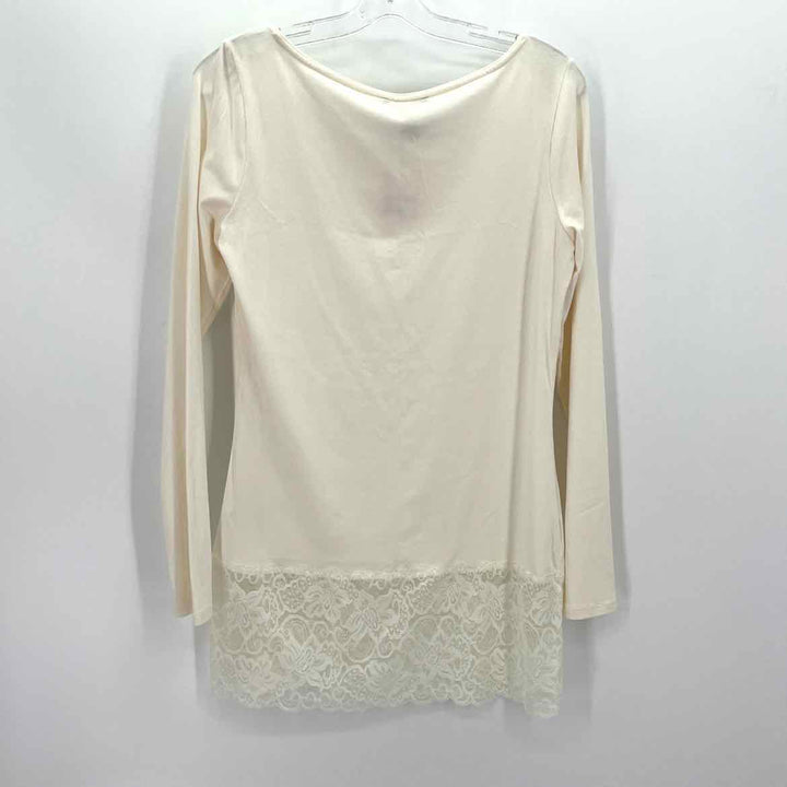 Size L White House Black Market Ivory Lace Shirt