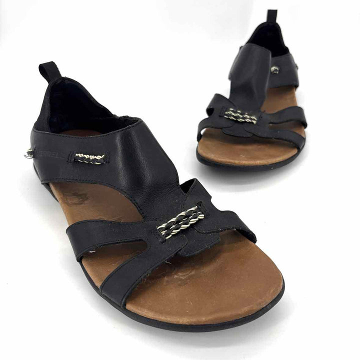 Shoe Size 9 MERRELL Black Leather Sandals