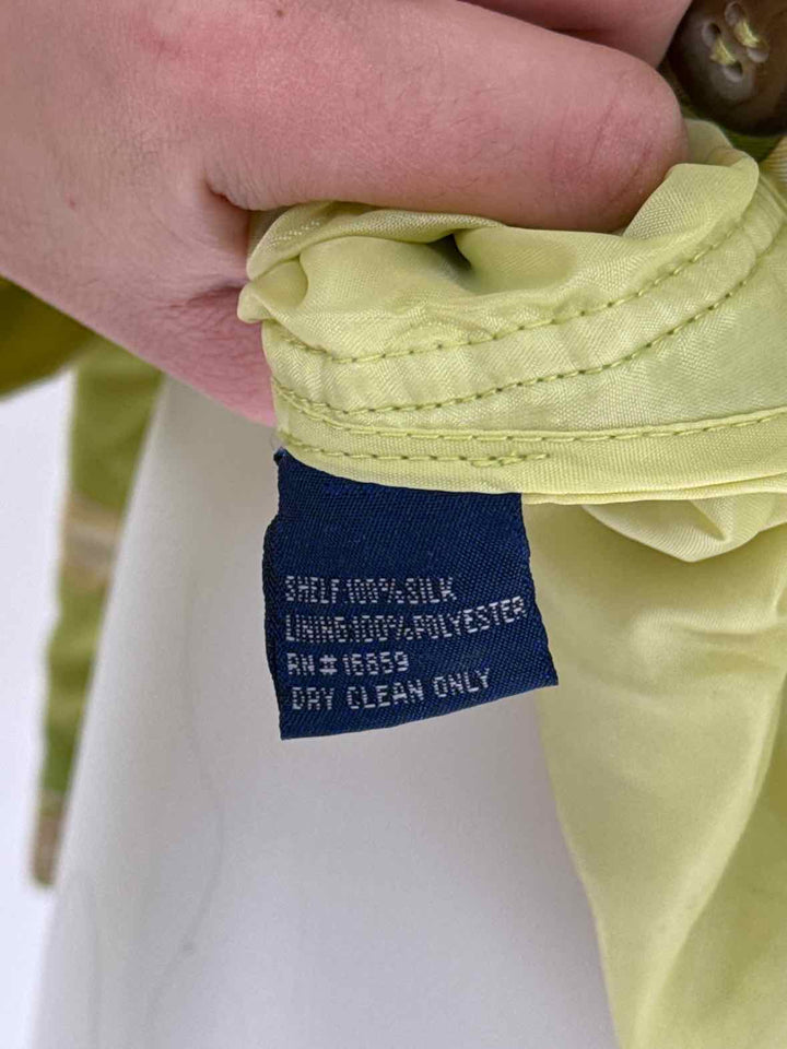 Size L J MCLAUGHLIN Green Silk Jacket
