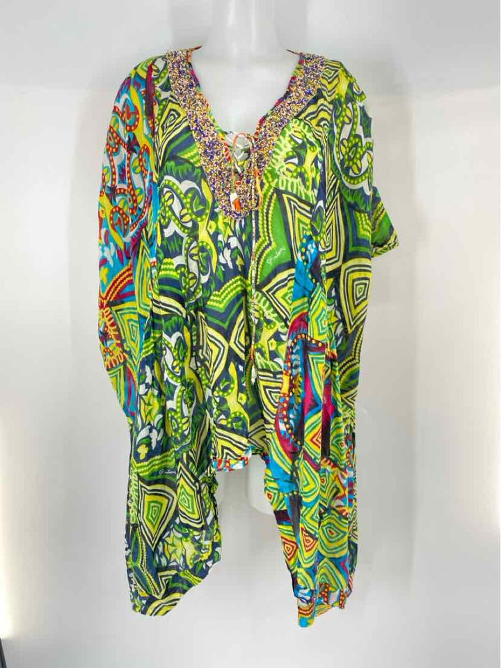 Size One Size Green Print Coverup