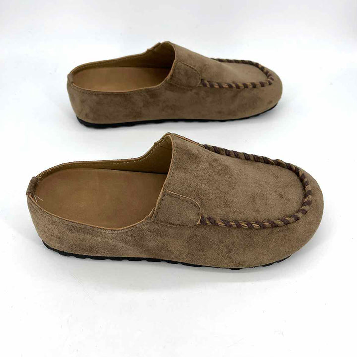 Shoe Size 4 Tan Faux Leather Clogs