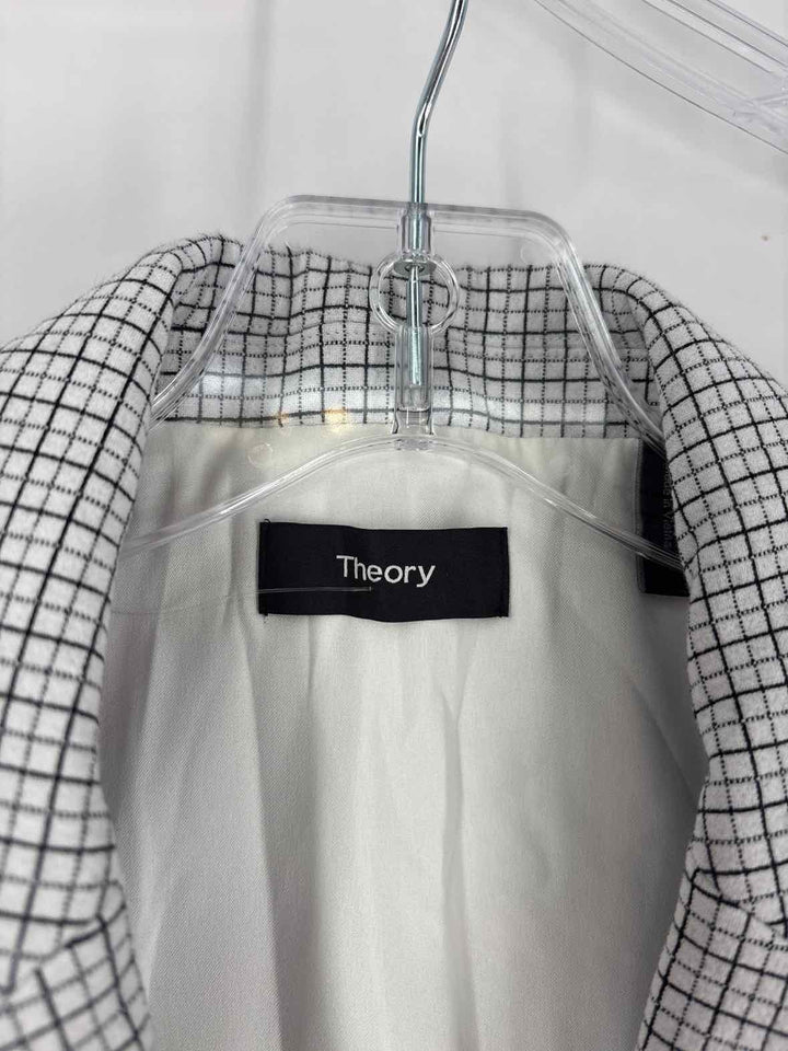 Size 6 THEORY White Print Blazer