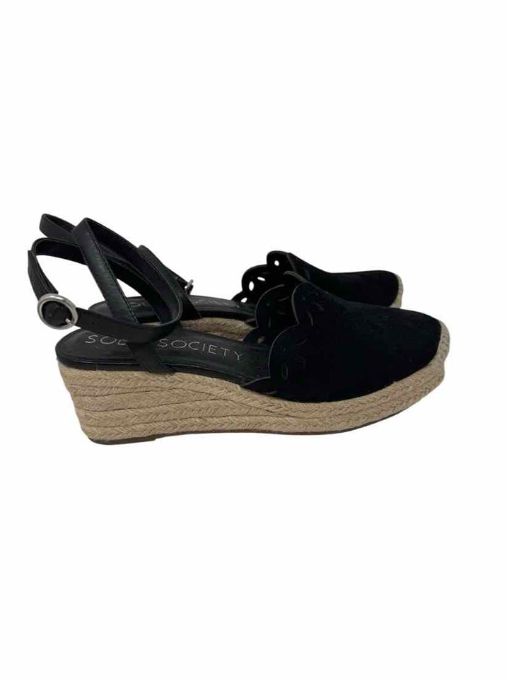 Shoe Size 9 SOLE SOCIETY Black Suede Sandals