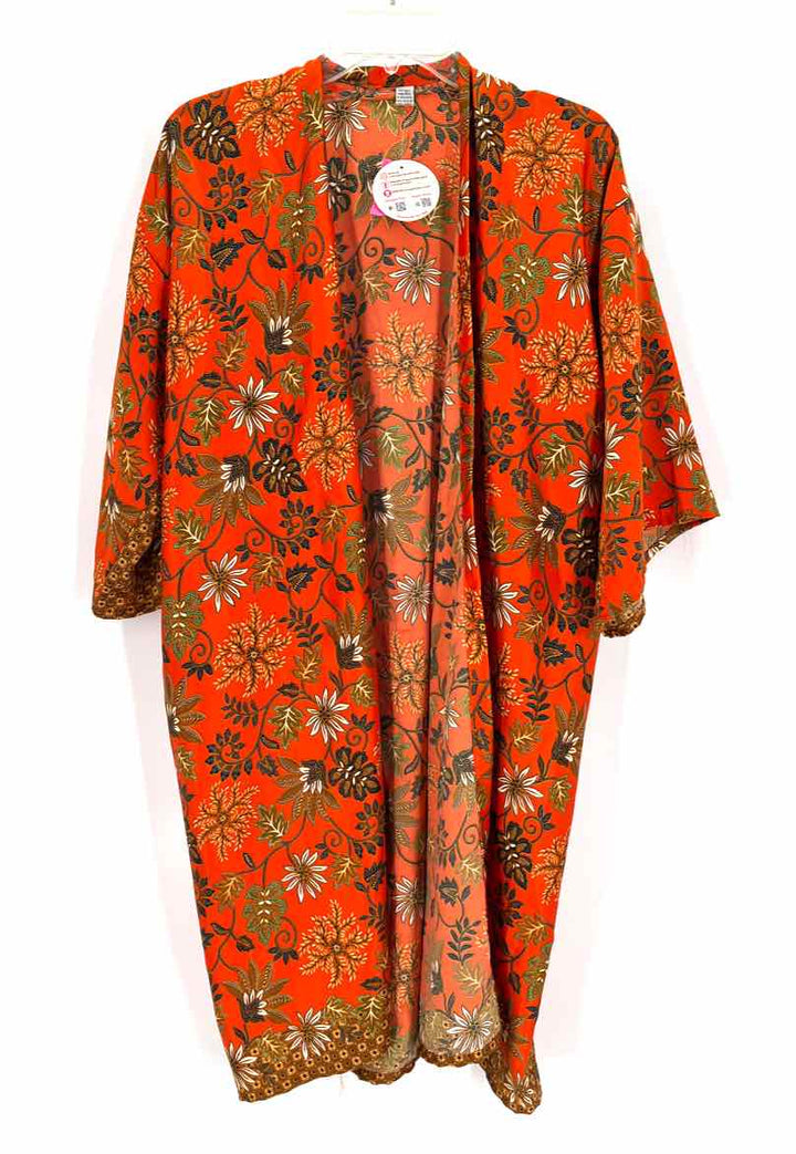 Size M Orange Silk Jacket