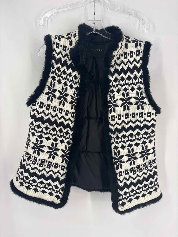 Size M Talbots White Print Vest