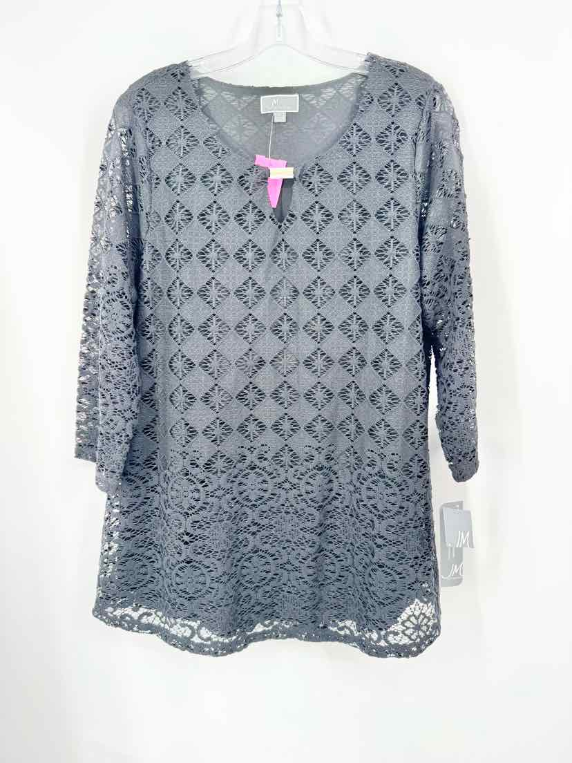 Size L JM COLLECTION Black Shirt