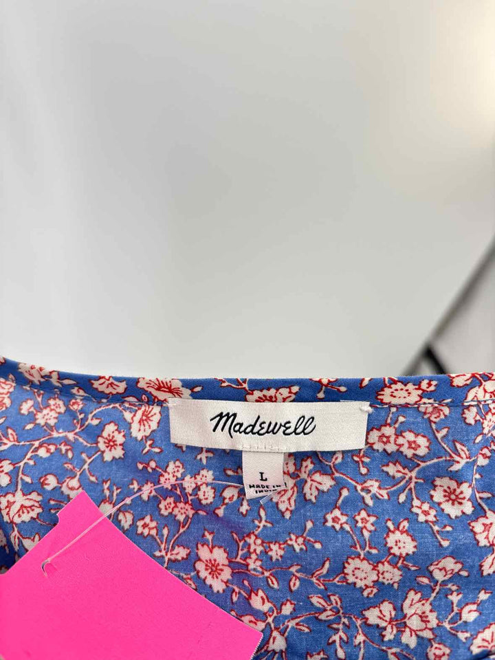 Size L MADEWELL Blue Print Shirt