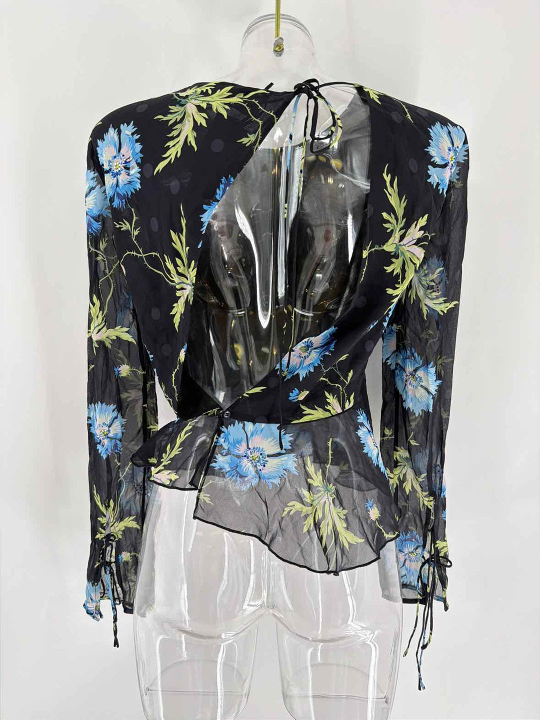 Size 6 TOPSHOP Black Print Shirt
