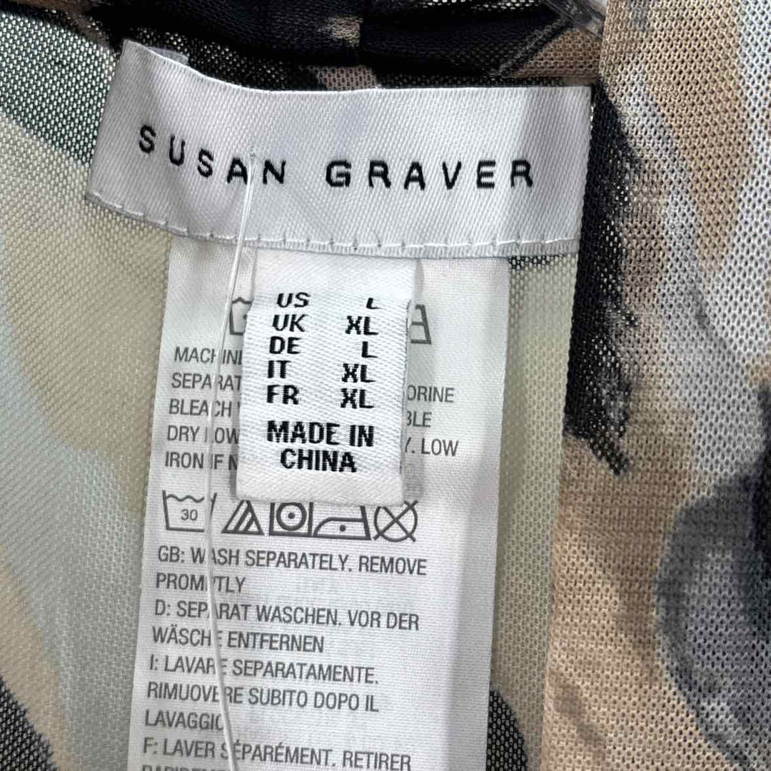 Size L SUSAN GRAVER Multi-Color Mesh Cardigan