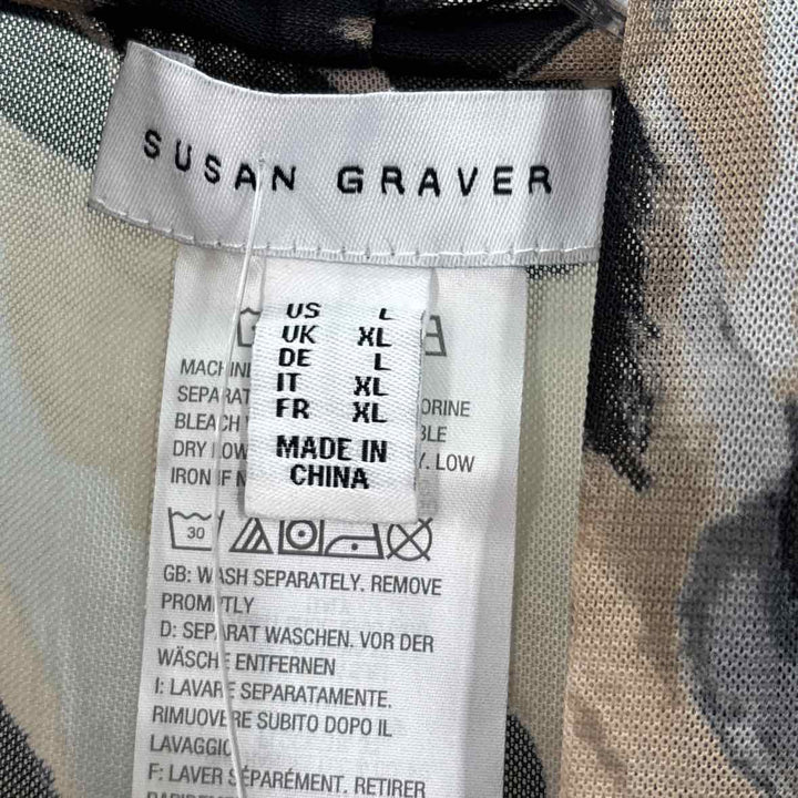 Size L SUSAN GRAVER Multi-Color Mesh Cardigan