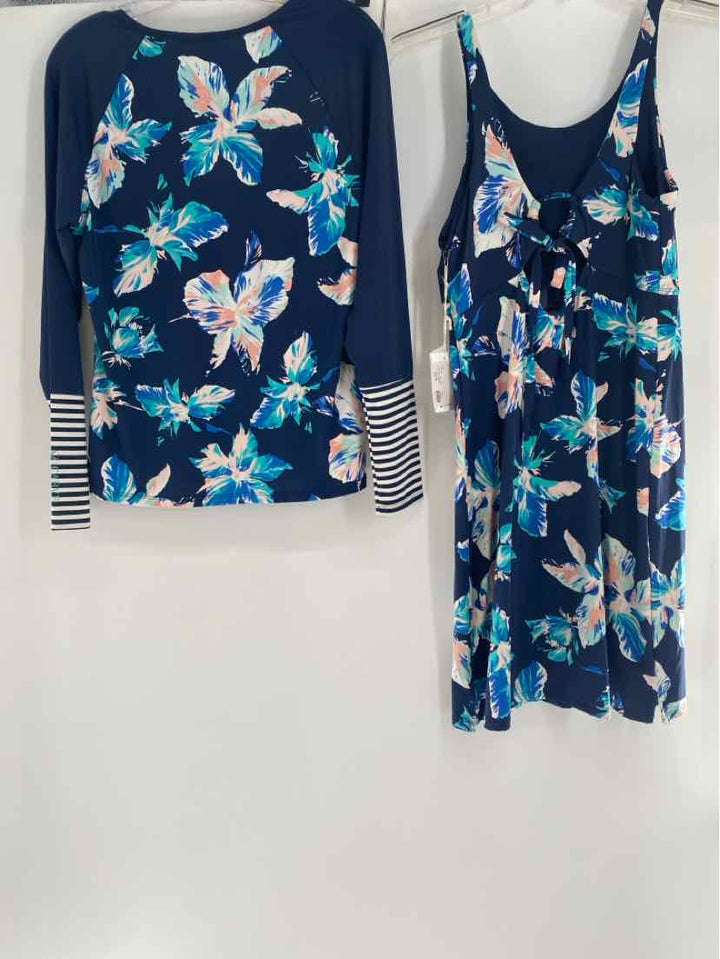 Size L Navy Print Dress