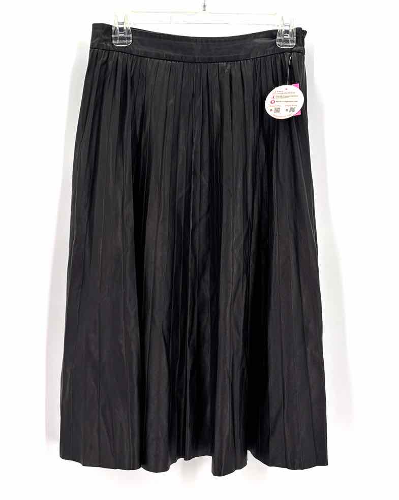 Size S ANTONIO MELANI Black Faux Leather Skirt