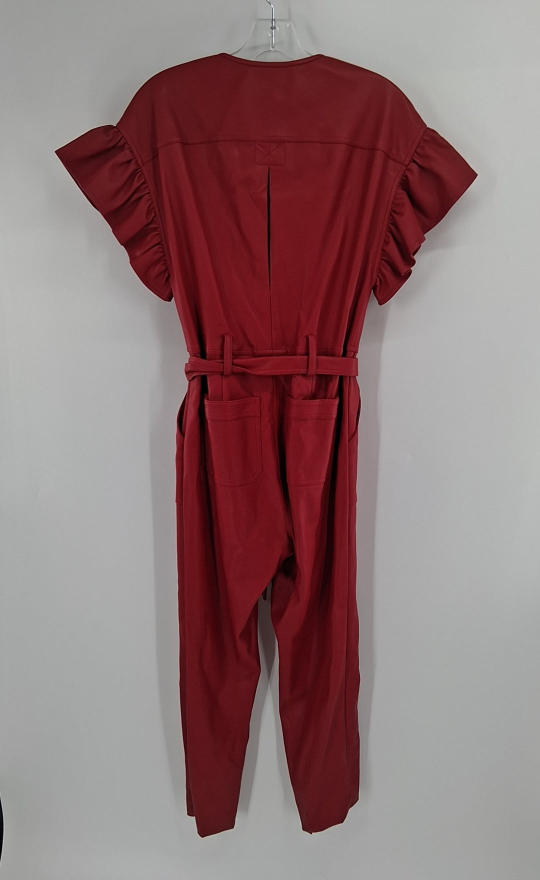 Size M Anthropologie Red Leather Pants