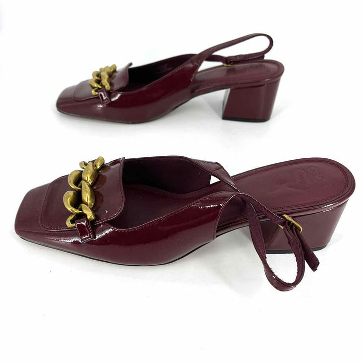 Shoe Size 7 Asos Burgundy PATENT Flats
