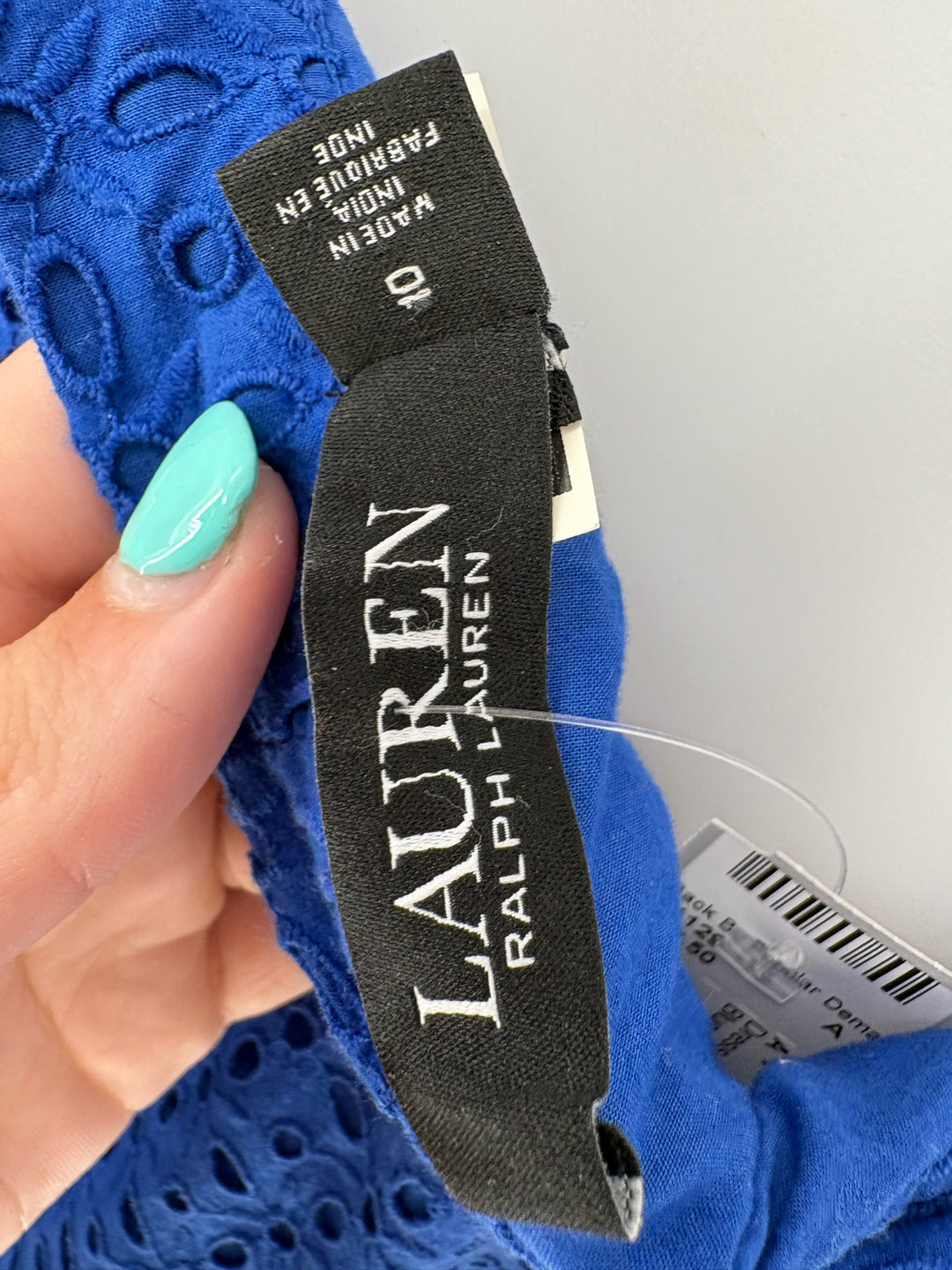 Size 10 RALPH LAUREN Blue Print Dress