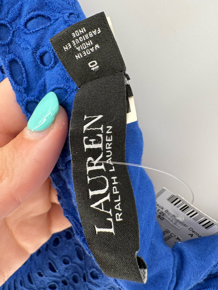 Size 10 RALPH LAUREN Blue Print Dress