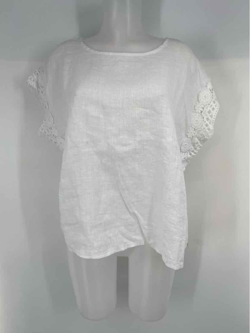 Size M COBBLESTONE White Linen Shirt