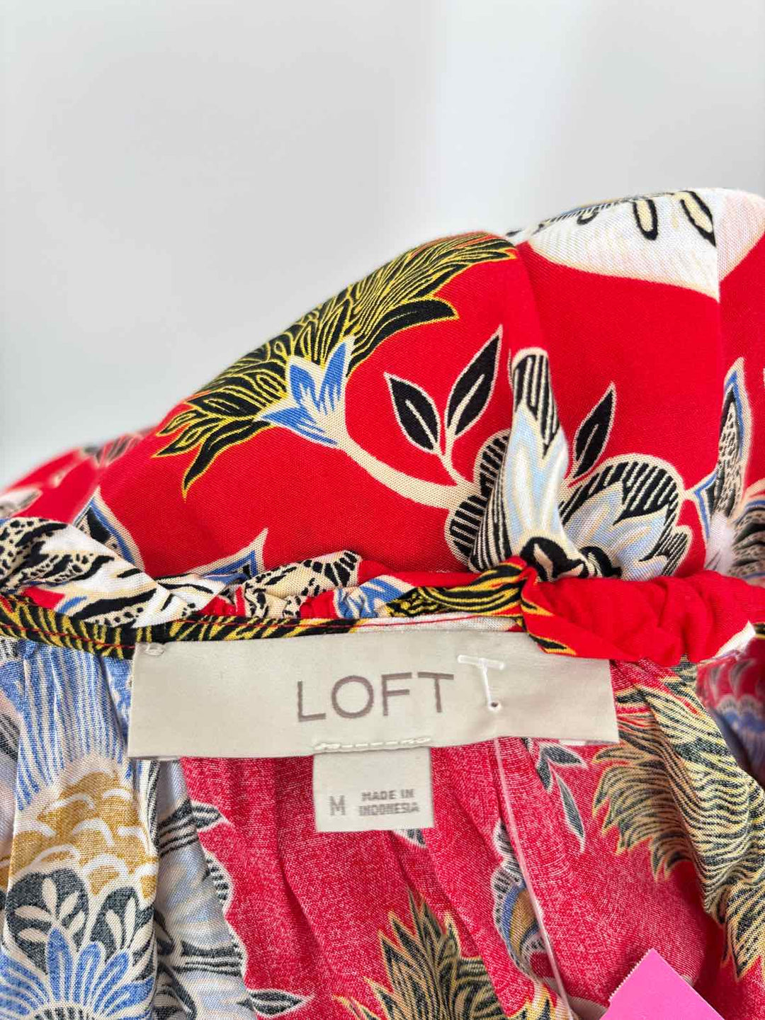 Size M LOFT Red Print Dress