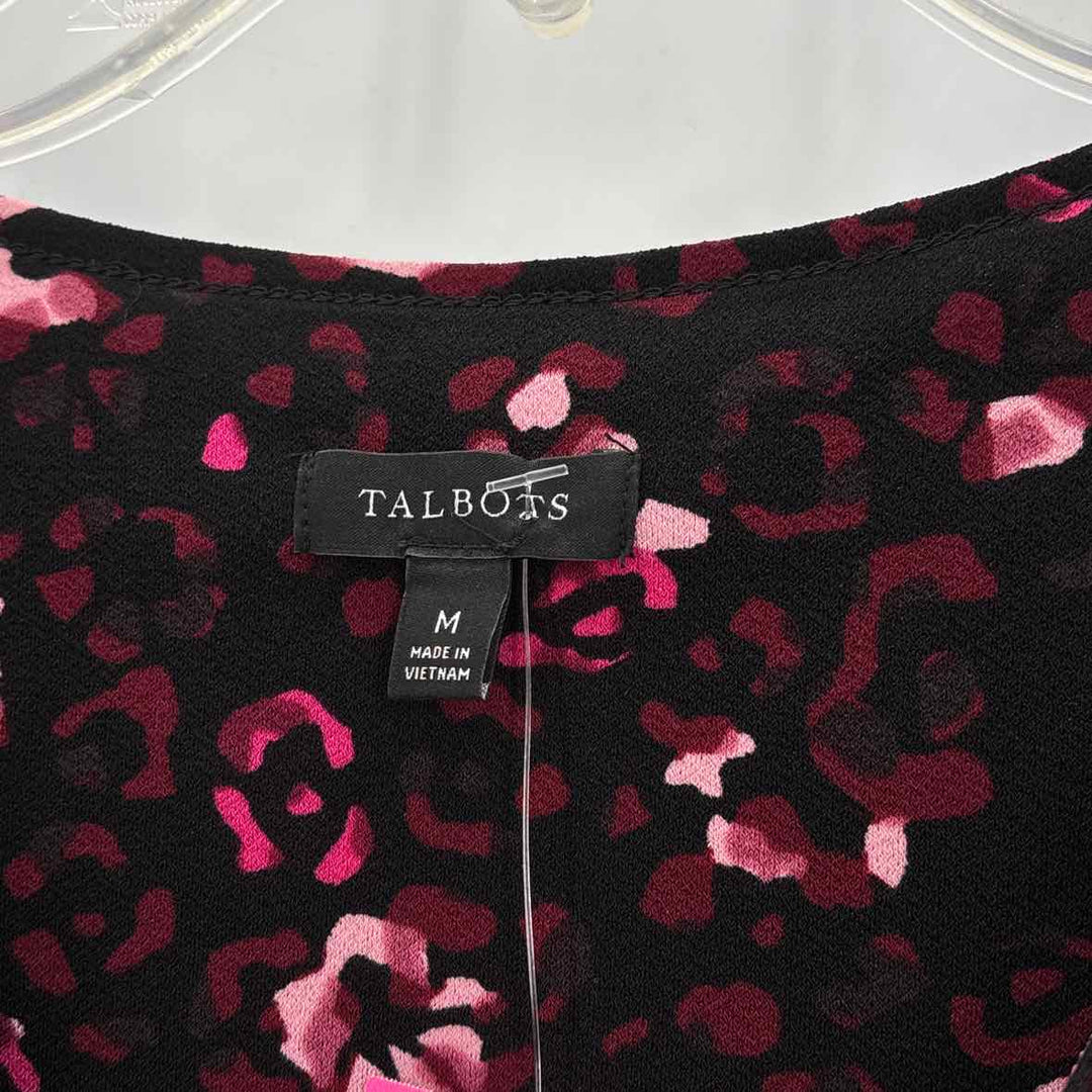 Size M Talbots Black Print Dress