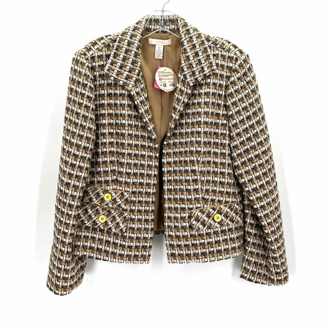 Size L Chico's Multi-Color Tweed Jacket