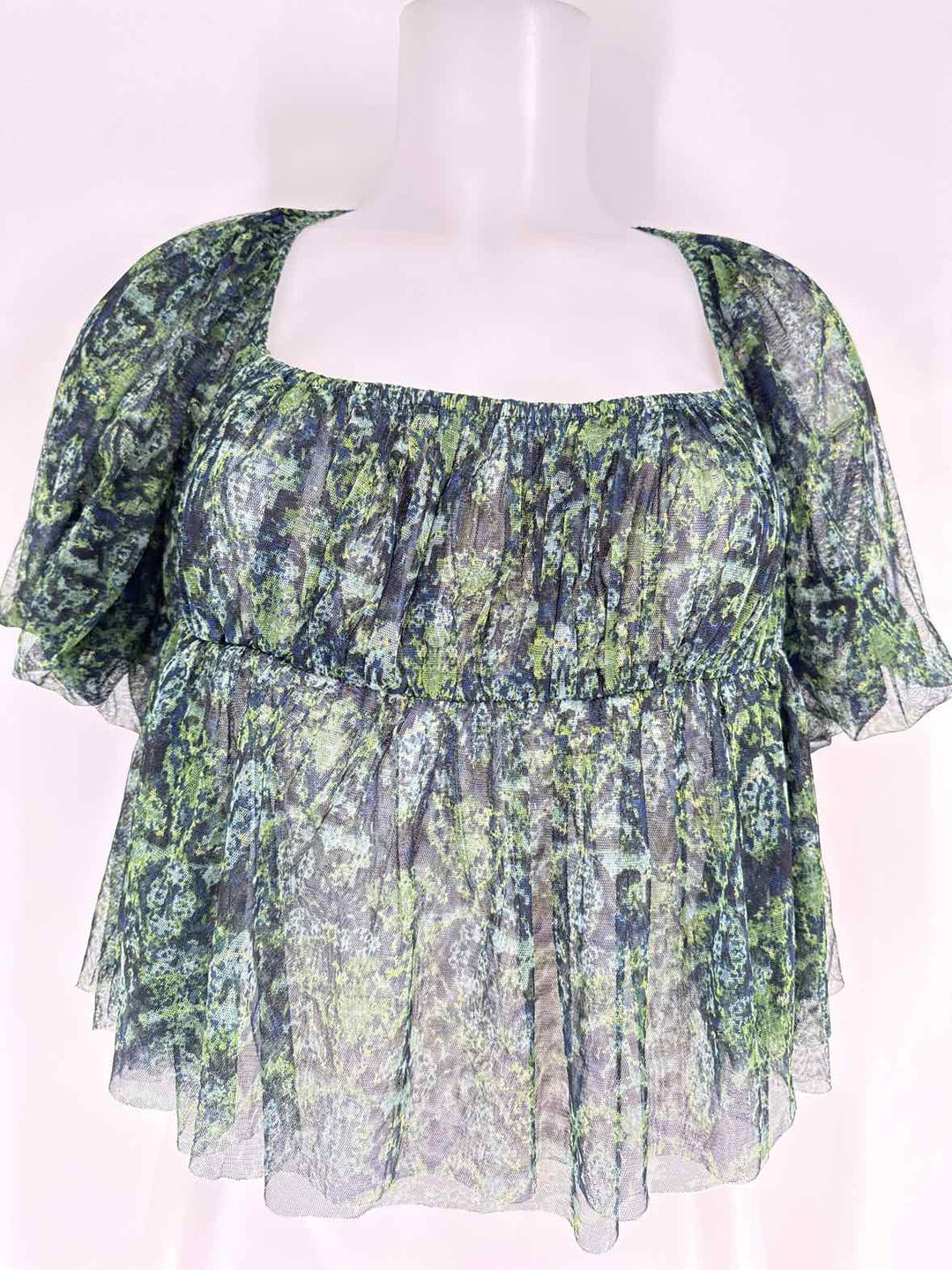 Size XL FREE PEOPLE Green Print Shirt