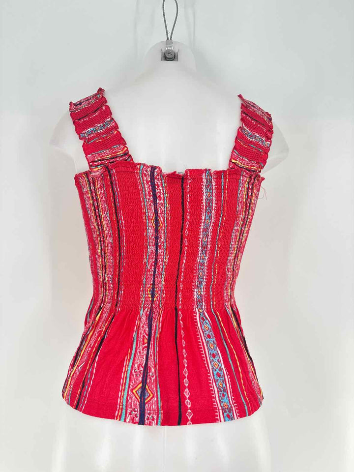 Size M Anthropologie Red Print Shirt