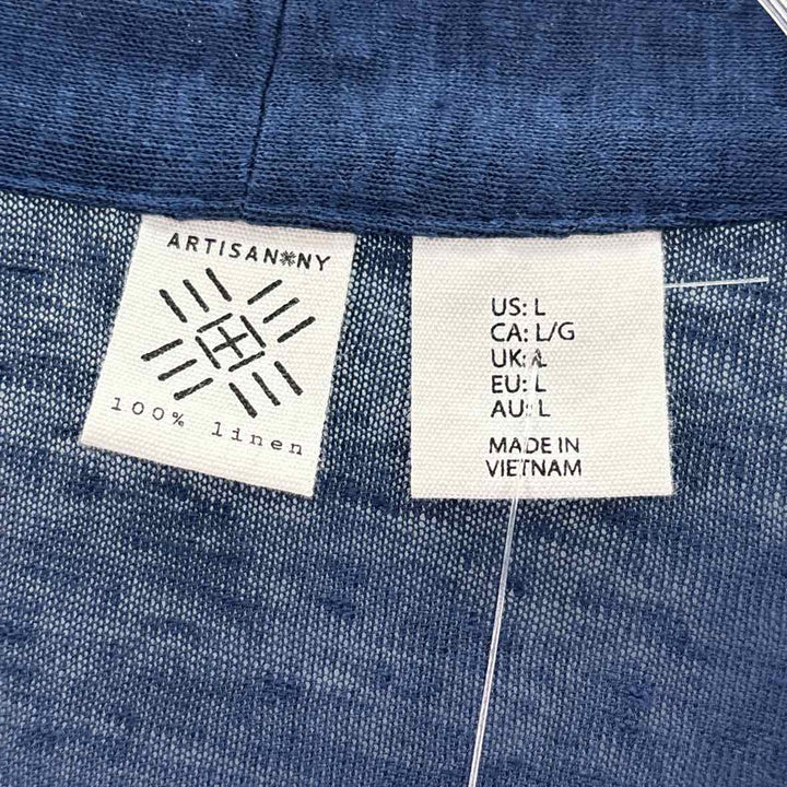 Size L Navy Linen Cardigan